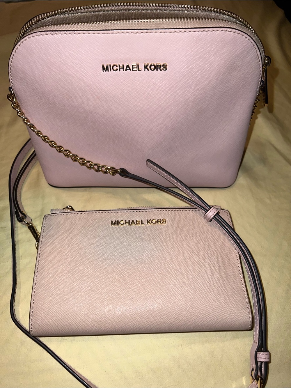 Michael Kors Blush Pink Saffiano Crossbody Bag with Wallet